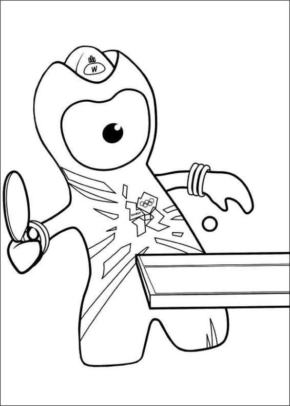 Alien Playing Tennis coloring page