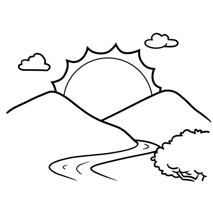 Basic Sunrise coloring page