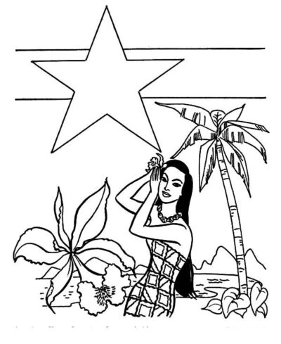 Bright Hawaiian Party coloring page