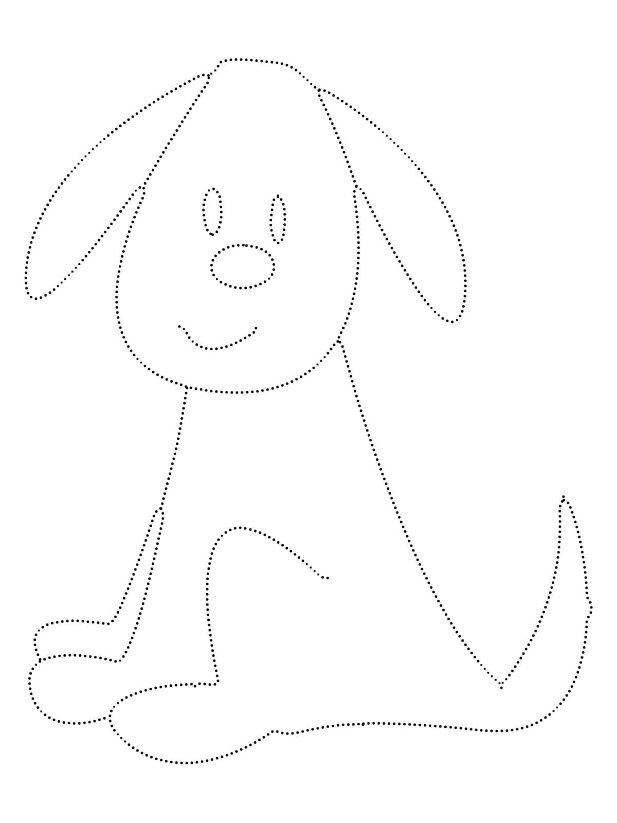 Funny Dog Tracing Worksheet coloring page