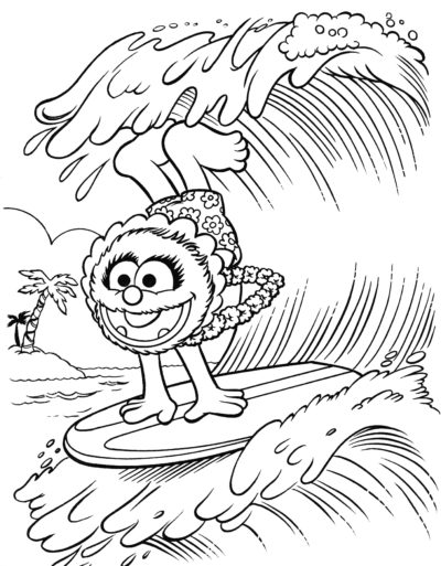 Funny Hawaiian coloring page