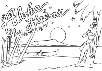 Hawaiian Night coloring page