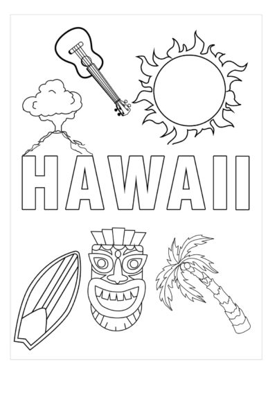 Hot Hawaiian coloring page