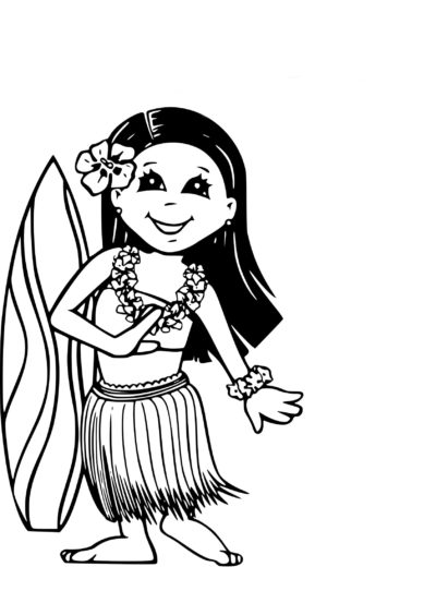 Incendiary Hawaiian dance coloring page