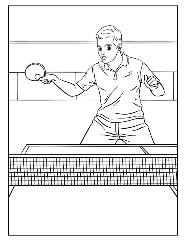 Man With Table Tenis coloring page