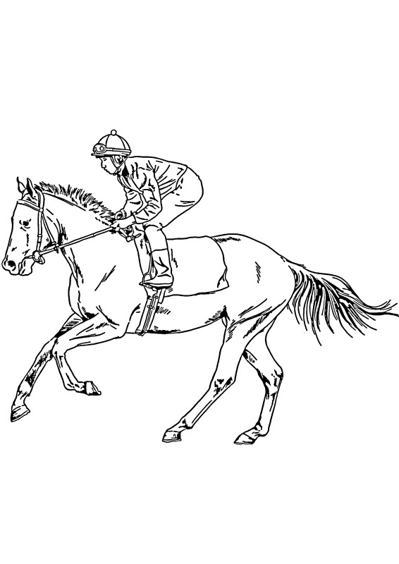 Race Horse Free Download coloring page