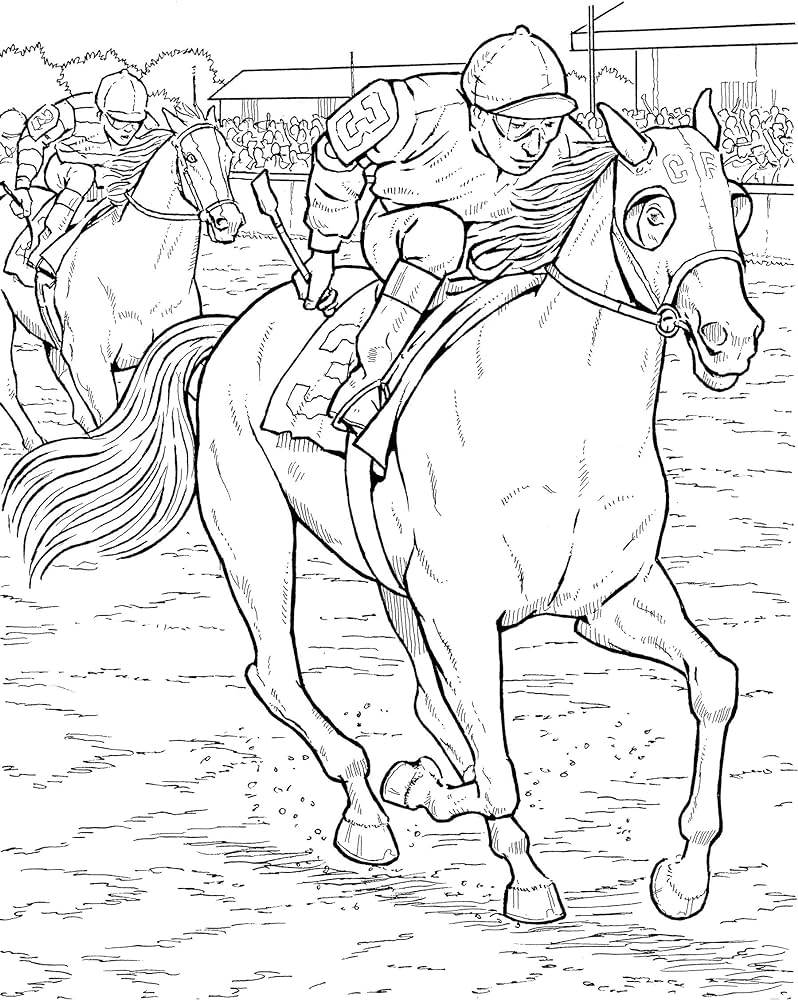 Race Horse Free To Use coloring page - Download, Print or Color Online ...