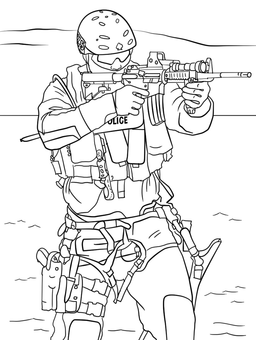 SWAT Police coloring pages - ColoringLib
