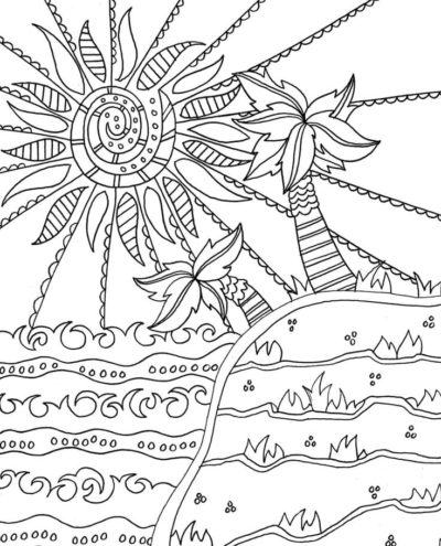 Seascape coloring page