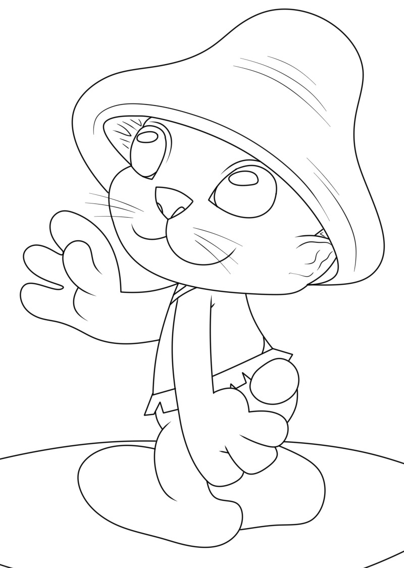 Shailushai Smurf Cat coloring page