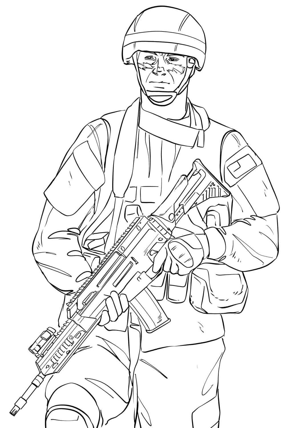 Simple SWAT Police coloring page - Download, Print or Color Online for Free