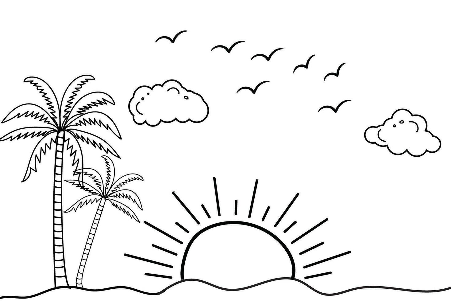 Simple Sunrise coloring page