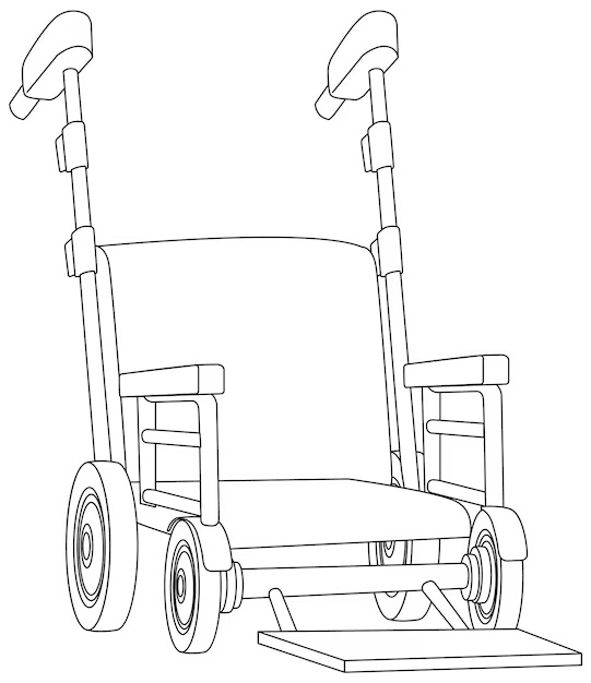 Simple Wheelchair coloring page