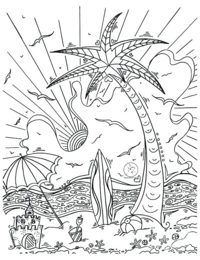 Sunny Hawaiian coloring page