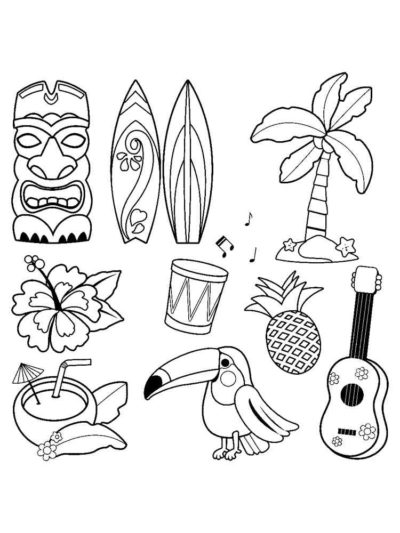 The Main Attributes of Hawaiian coloring page