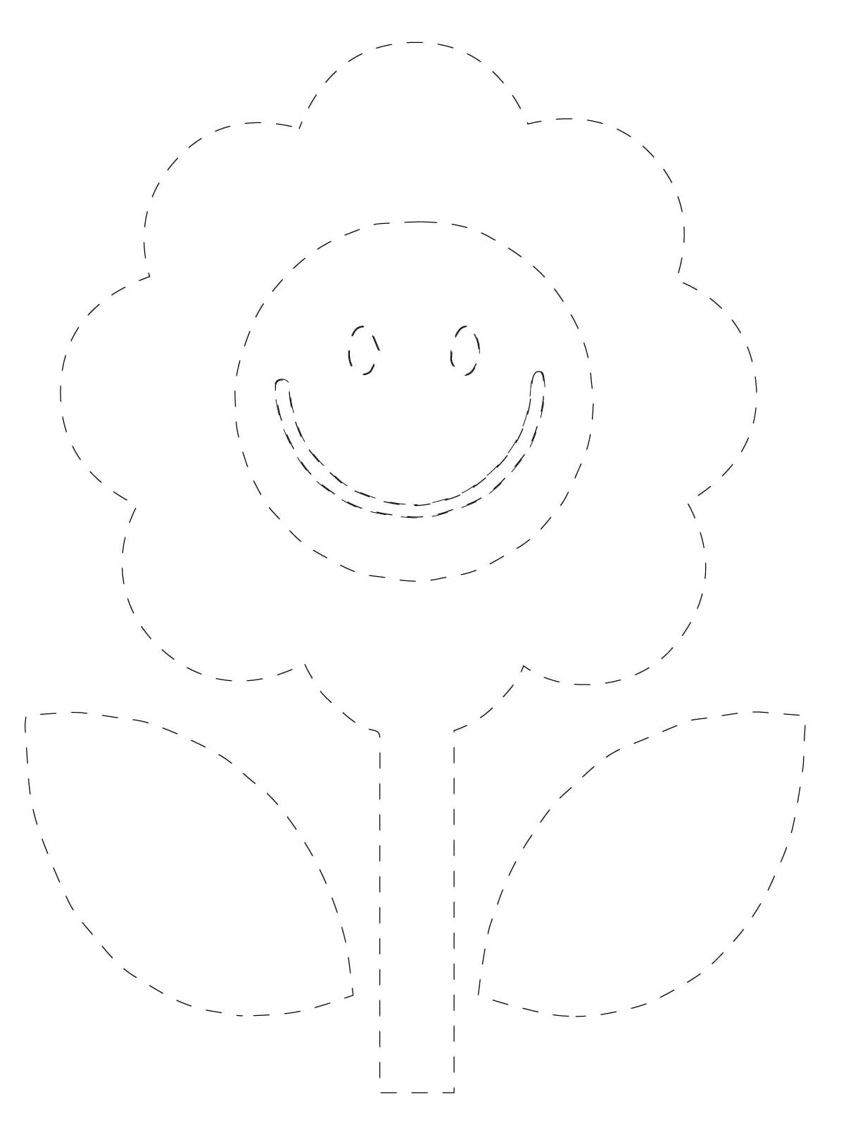 A Cute Flower Tracing coloring page