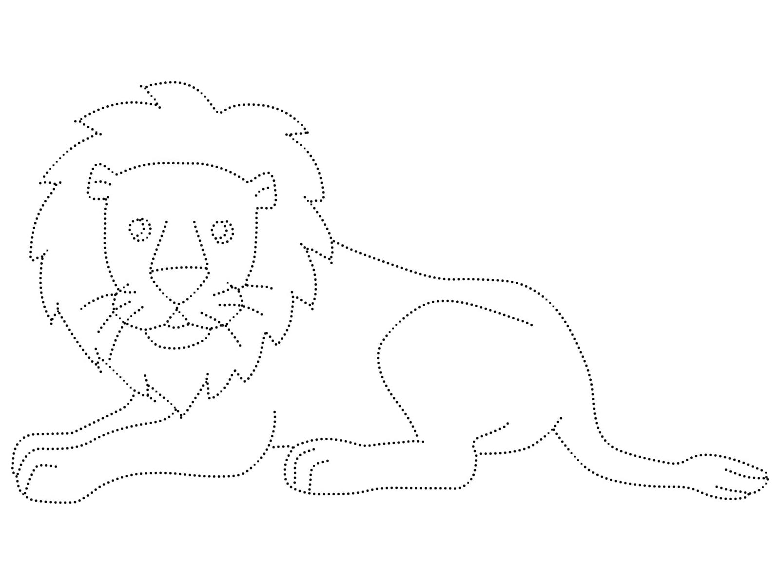 A Lion Tracing coloring page