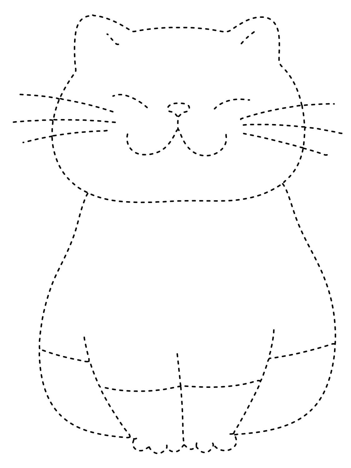 Adorable Cat Tracing Worksheet coloring page