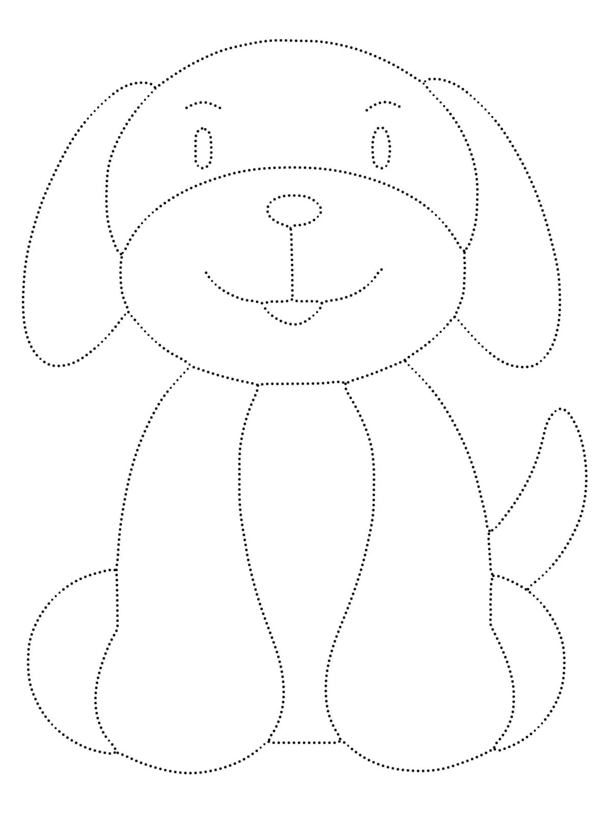 Adorable Dog Tracing Worksheet coloring page