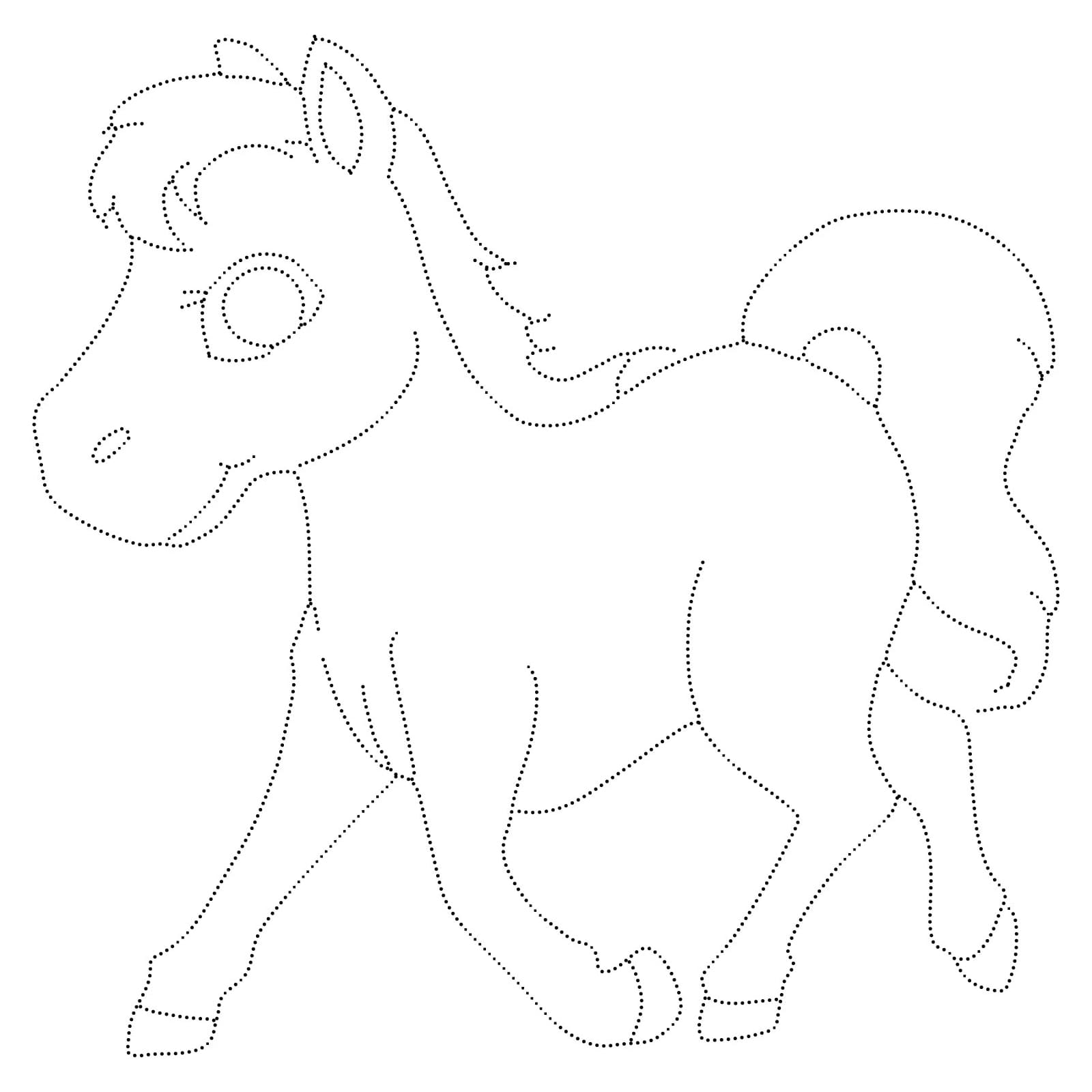 Adorable Horse Tracing Worksheet coloring page