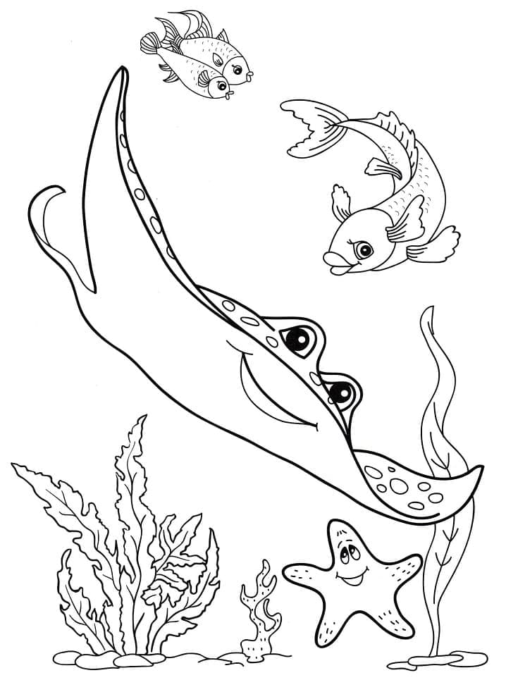 Adorable Ocean Creatures coloring page