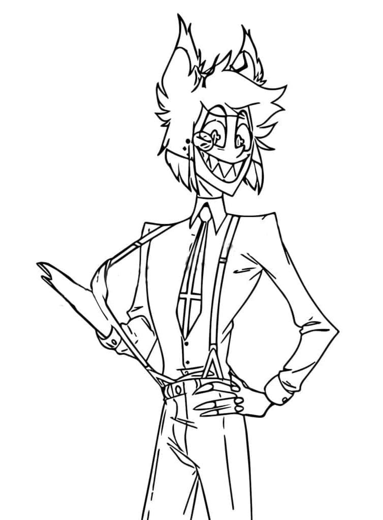 Alastor from Hazbin Hotel coloring page - Download, Print or Color ...