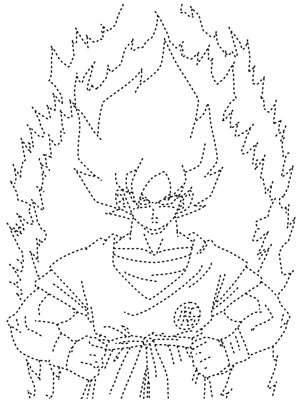 Amazing Goku Tracing coloring page