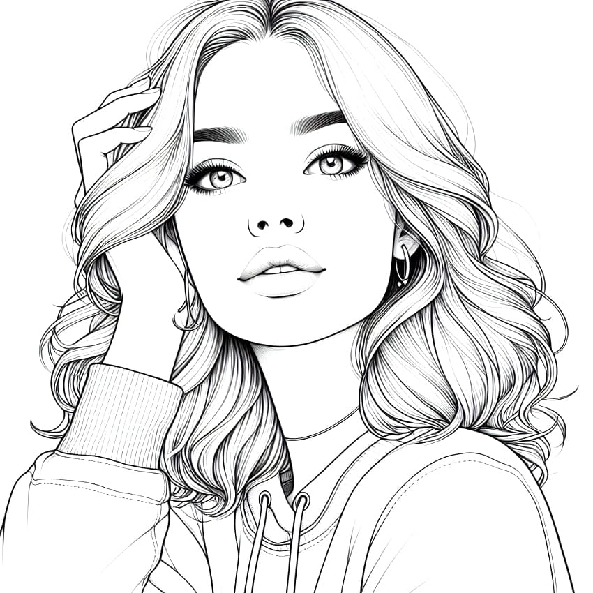 Amazing Realistic Girl coloring page - Download, Print or Color Online ...