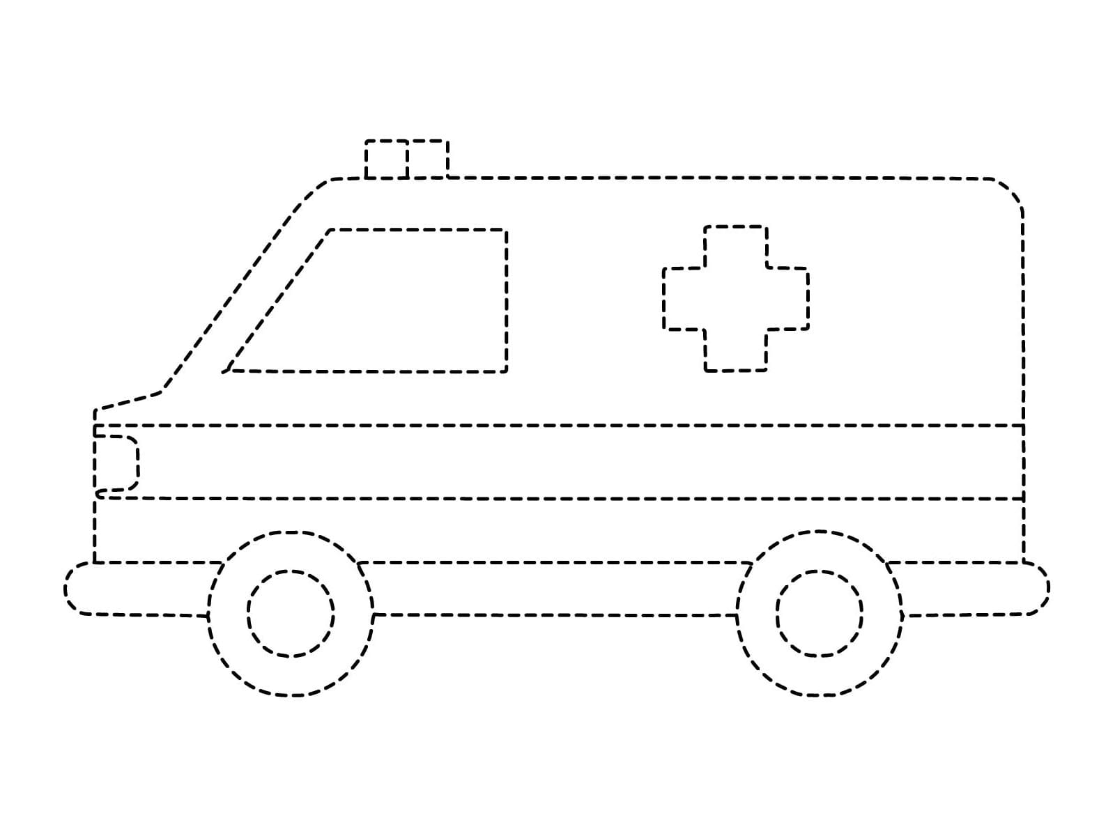 Ambulance Tracing coloring page