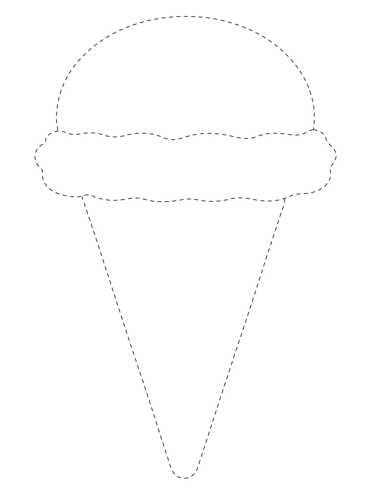 An Ice Cream Tracing coloring page