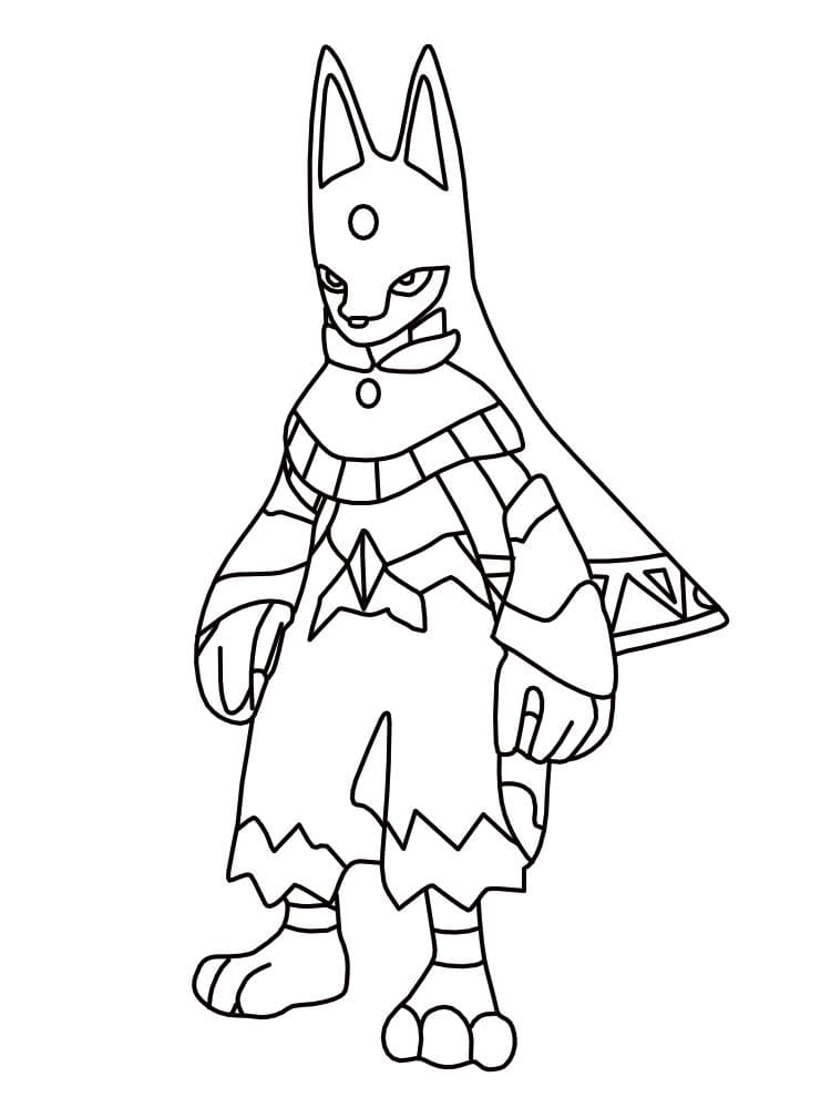 Anubis from Palworld coloring page