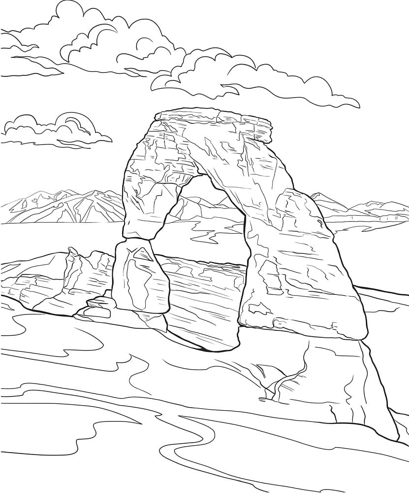 Arches National Park in Utah coloring page