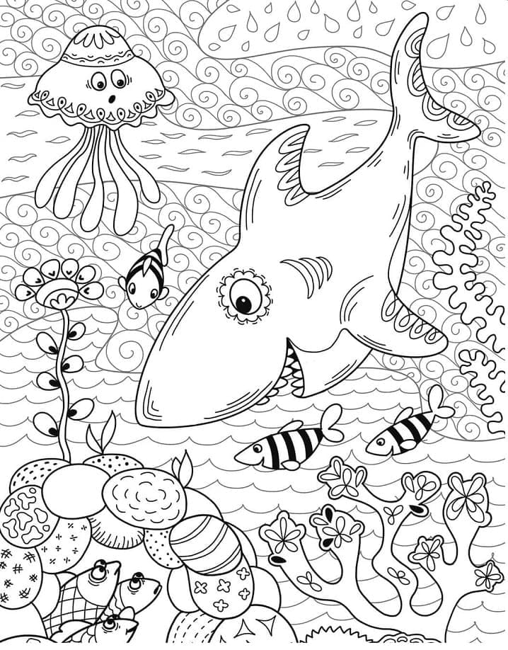 Awesome Ocean Creatures coloring page