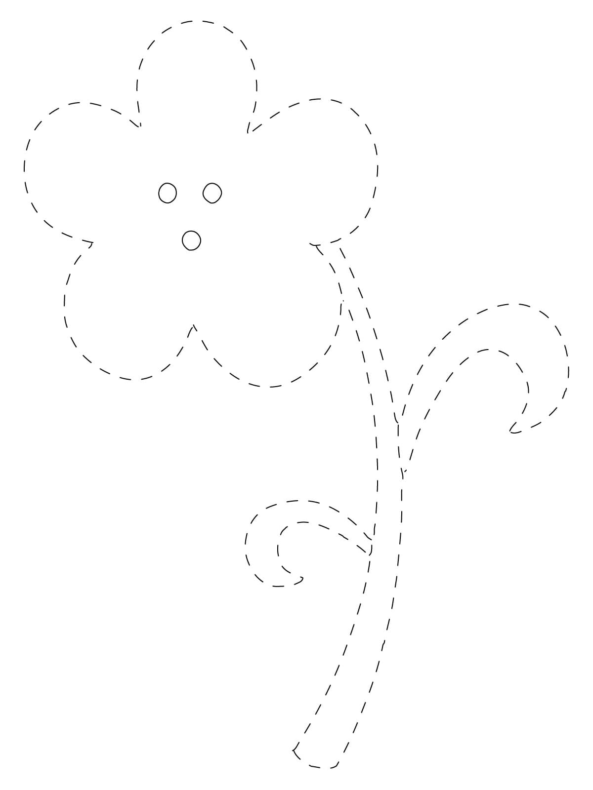 Basic Flower Tracing Worksheet coloring page