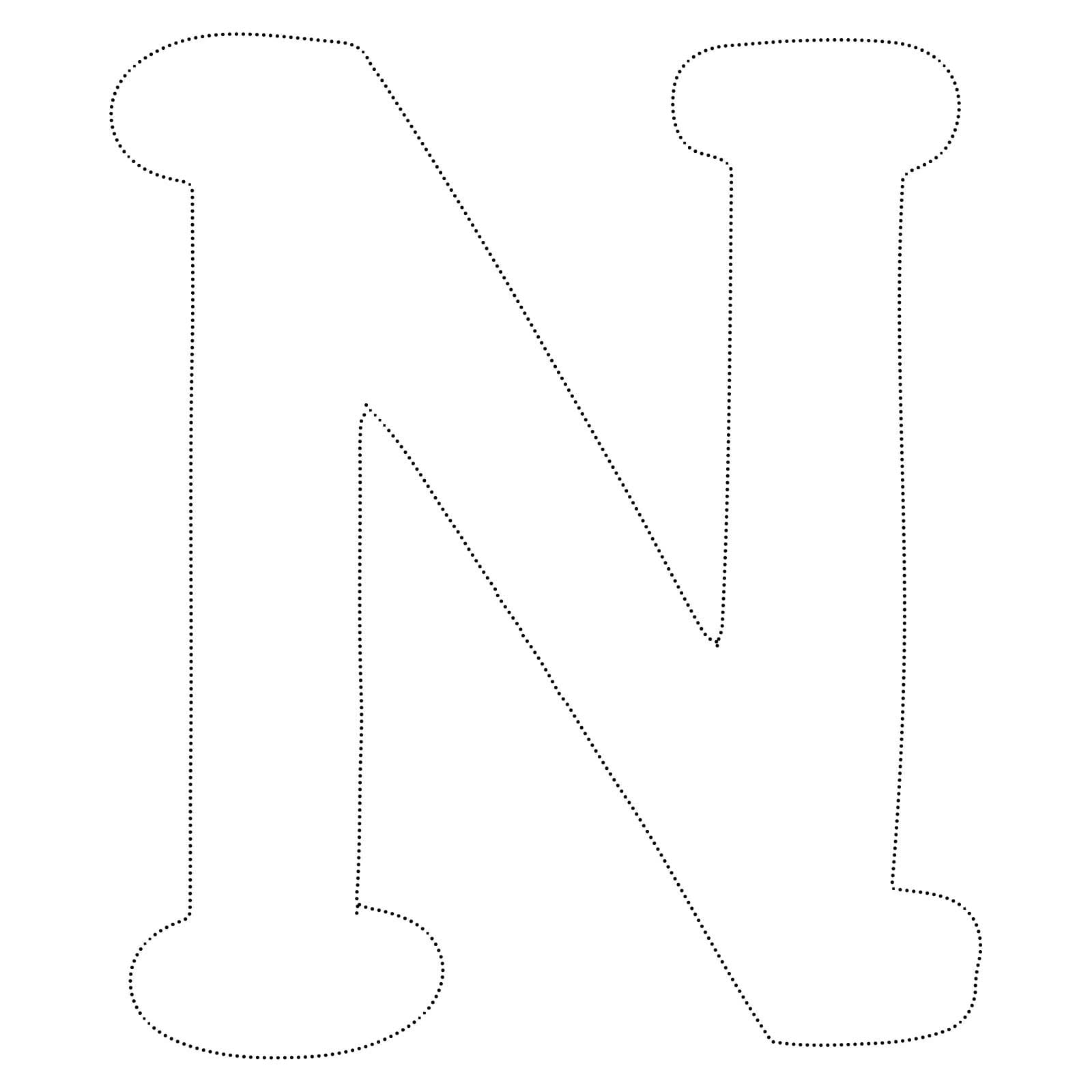 Basic Letter N Tracing coloring page