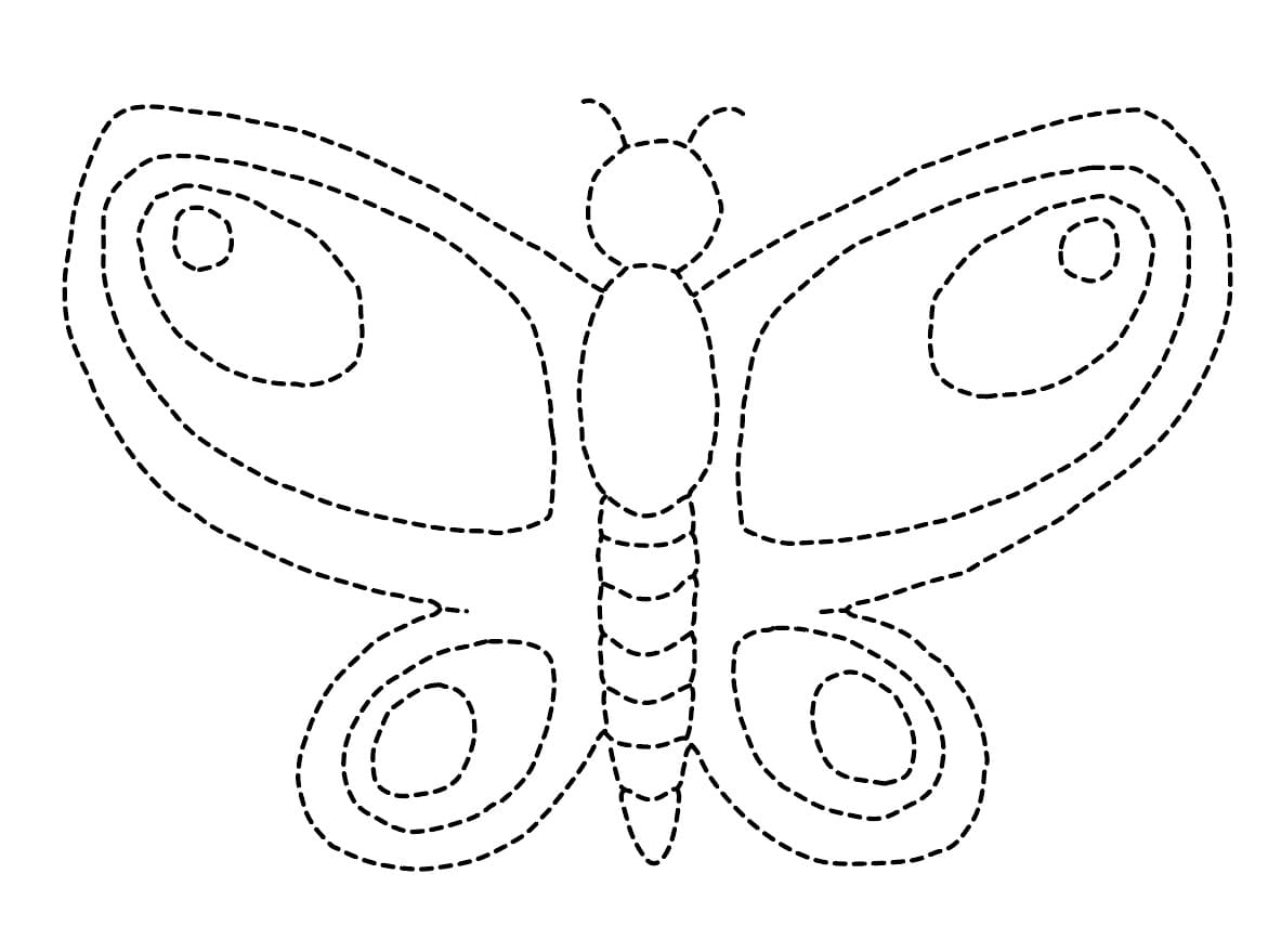 Butterfly Tracing Worksheet coloring page