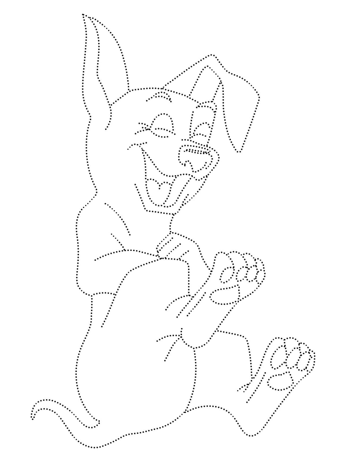 Cartoon Dog Tracing Worksheet coloring page