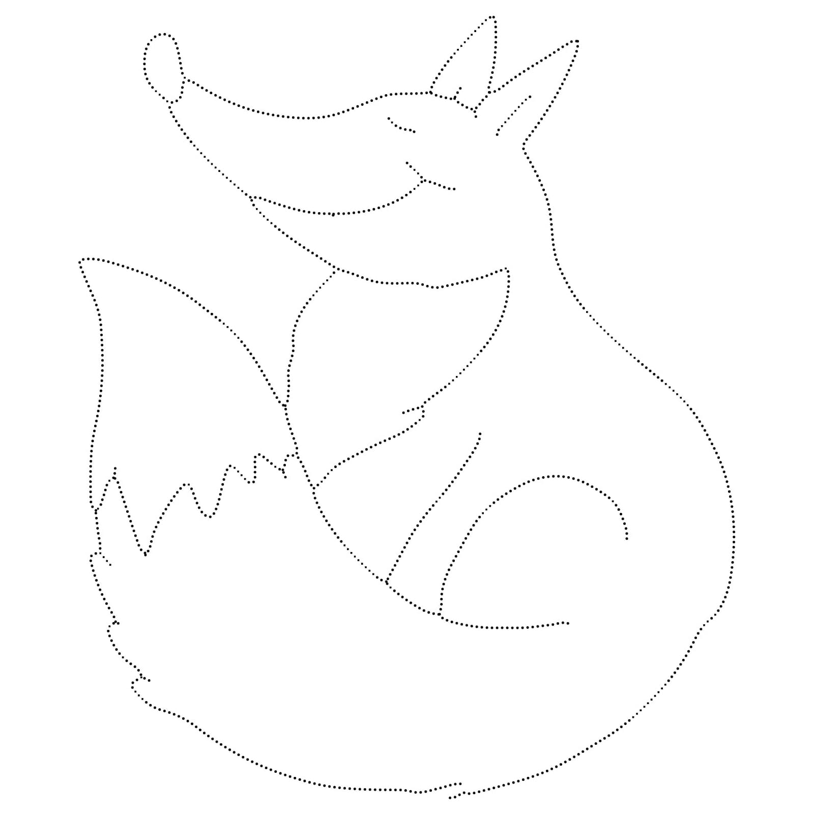 Cartoon Fox Tracing coloring page