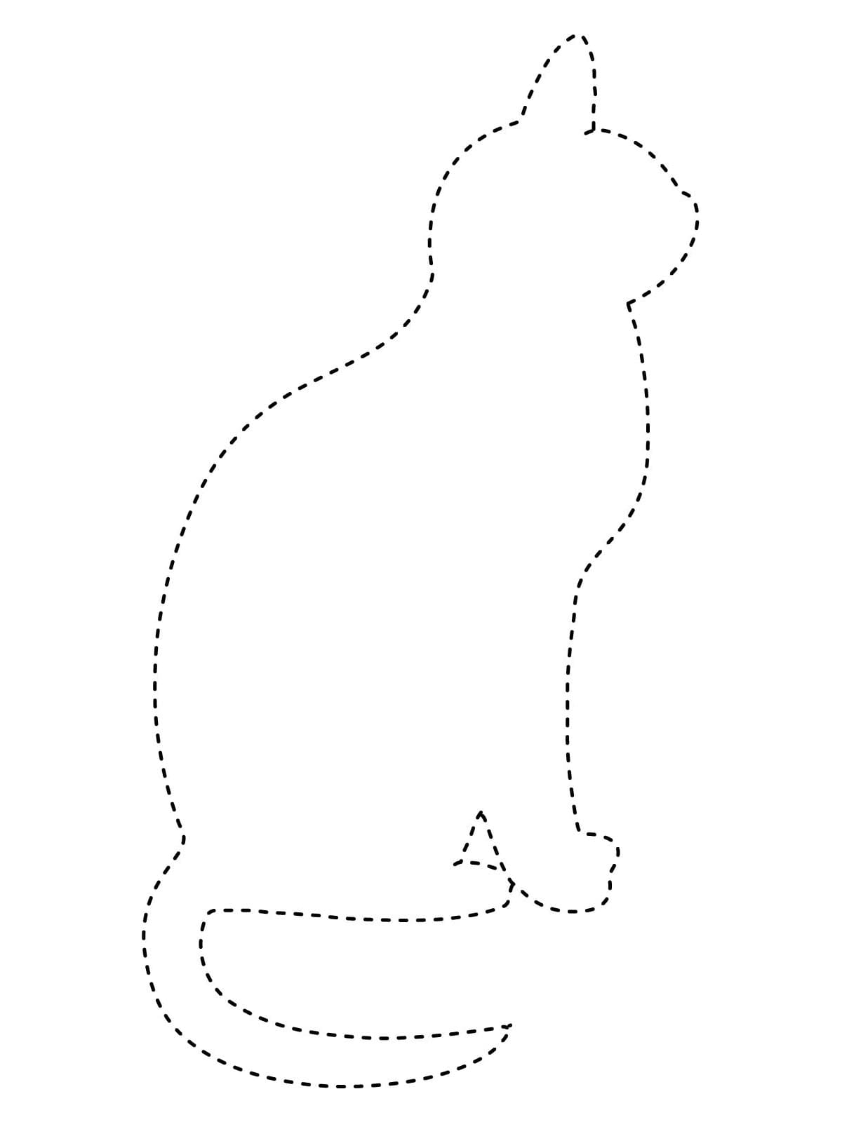 Cat Outline Tracing Worksheet