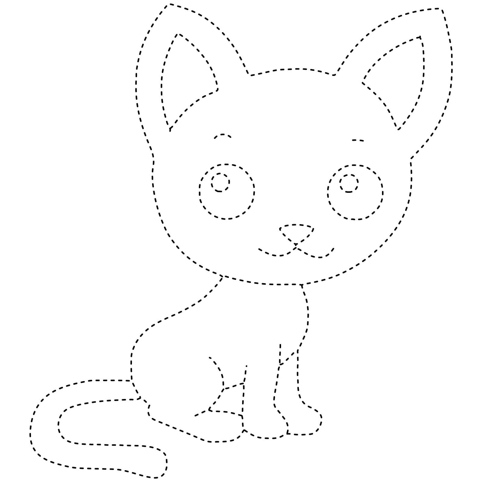 Cat Tracing Worksheet coloring page - Download, Print or Color Online ...