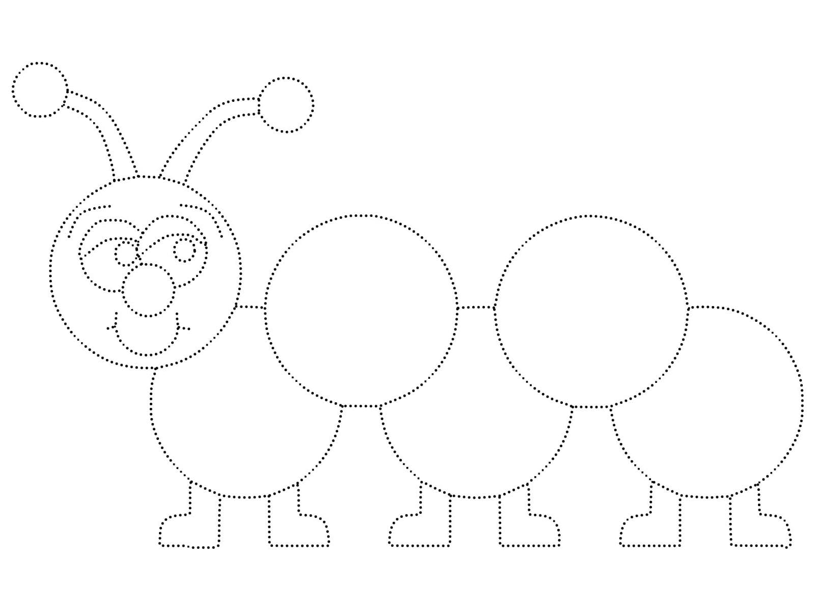 Caterpillar Tracing Worksheet coloring page