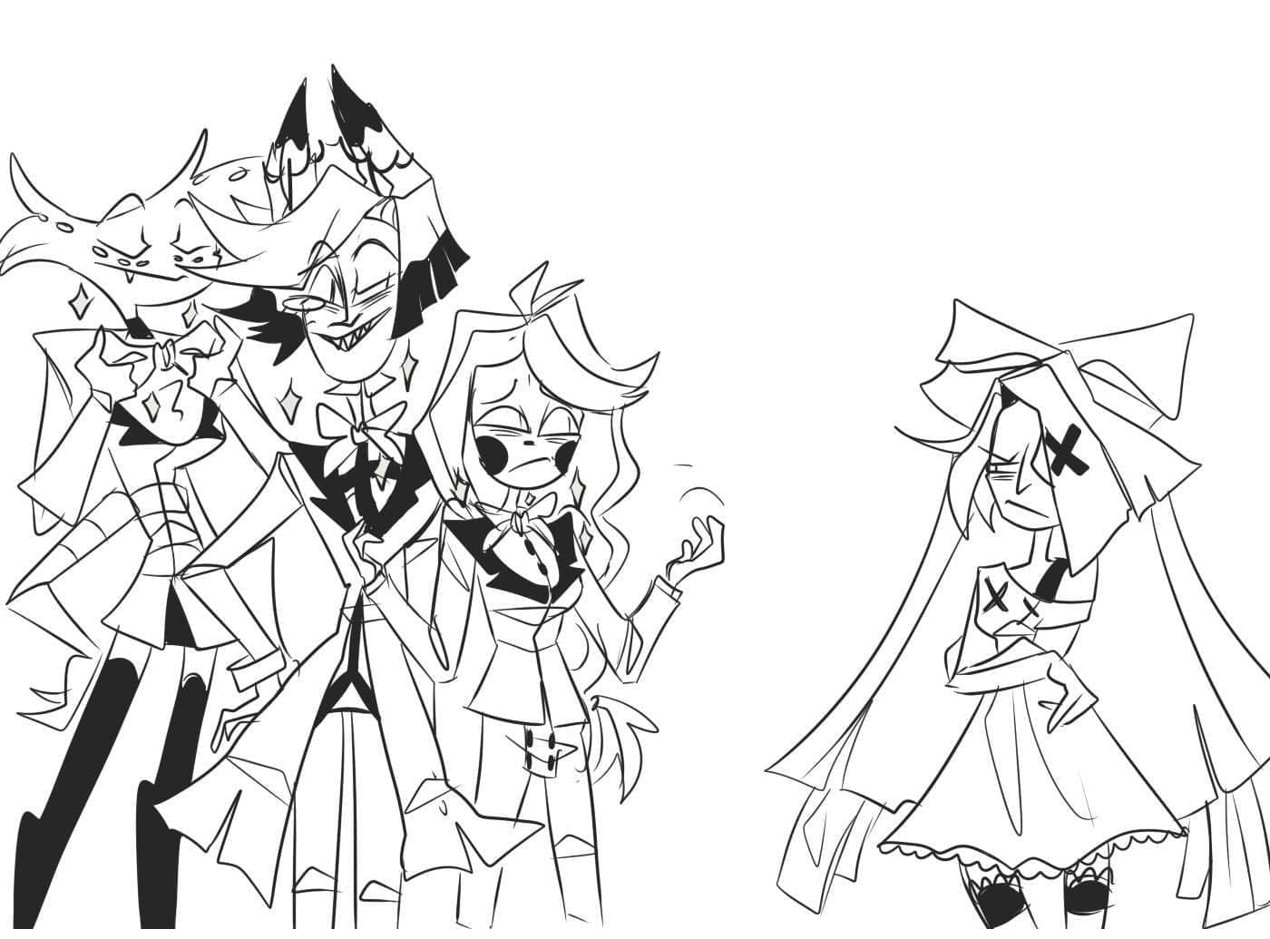 Characters from Hazbin Hotel coloring page - Download, Print or Color ...
