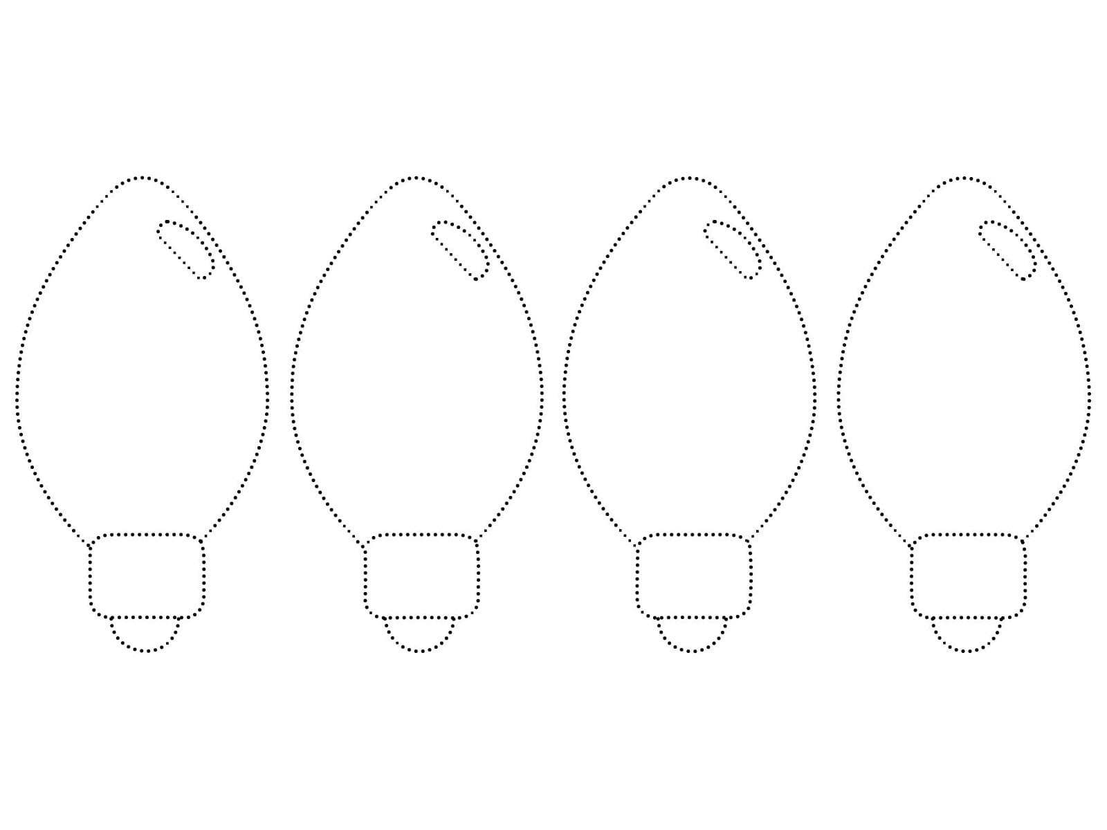 Christmas Lights Tracing Worksheet