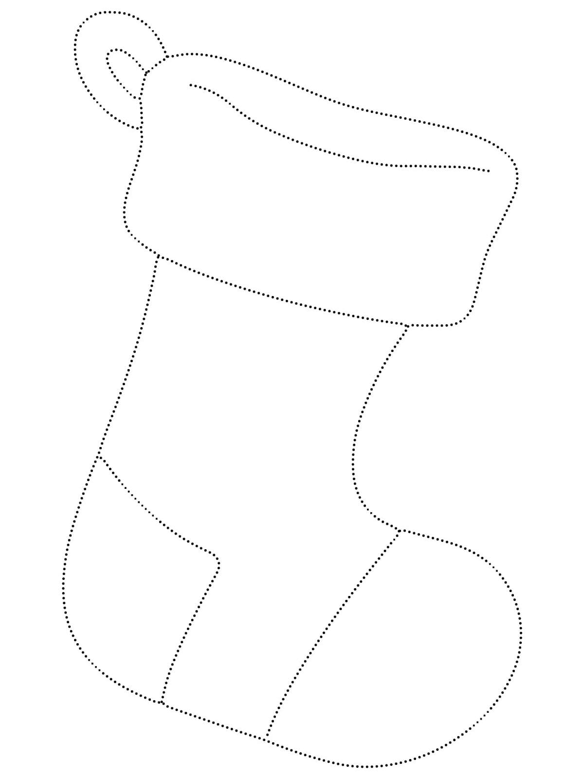 Christmas Stocking Tracing Worksheet coloring page Download, Print or