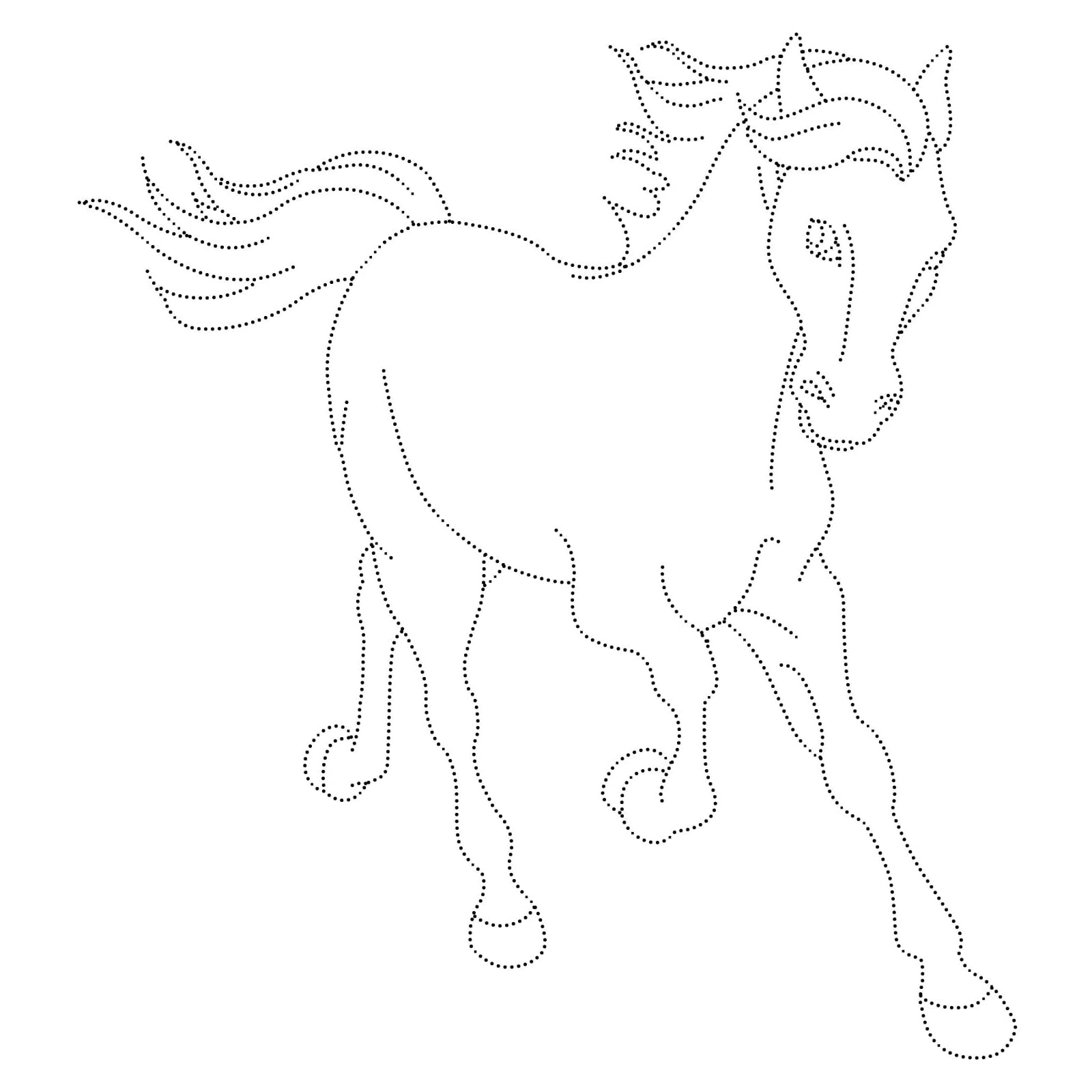 Cool Horse Tracing Worksheet coloring page