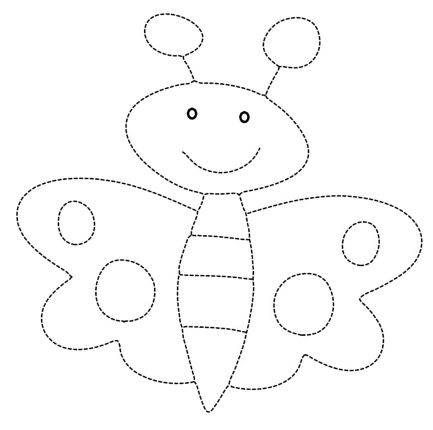 Cute Butterfly Tracing Worksheet coloring page