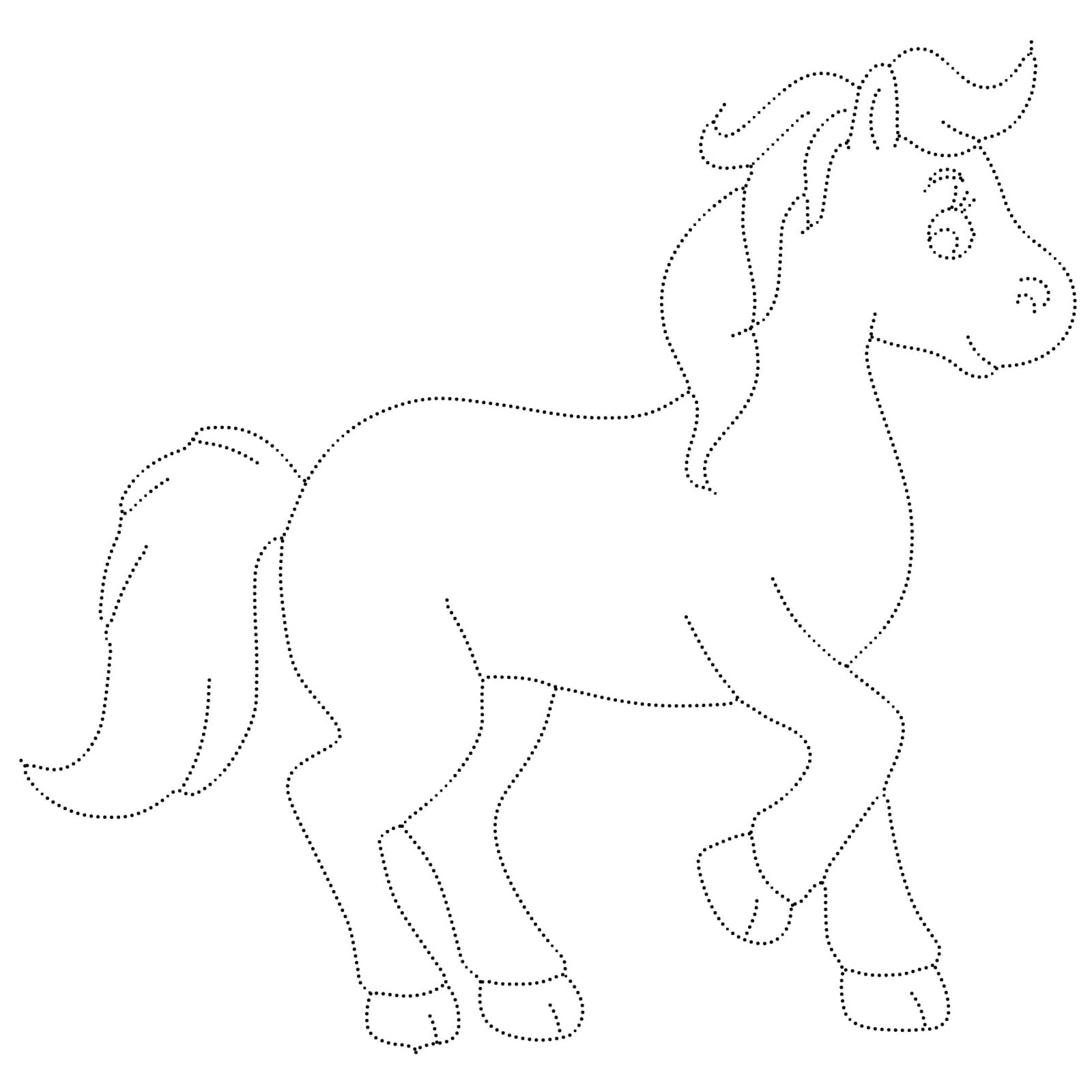 Cute Horse Tracing coloring page