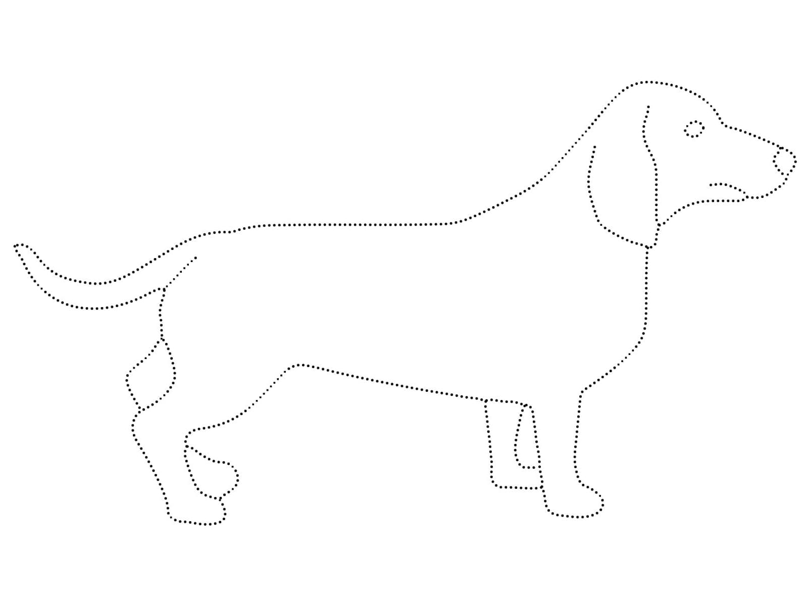 Dachshund Tracing Worksheet coloring page