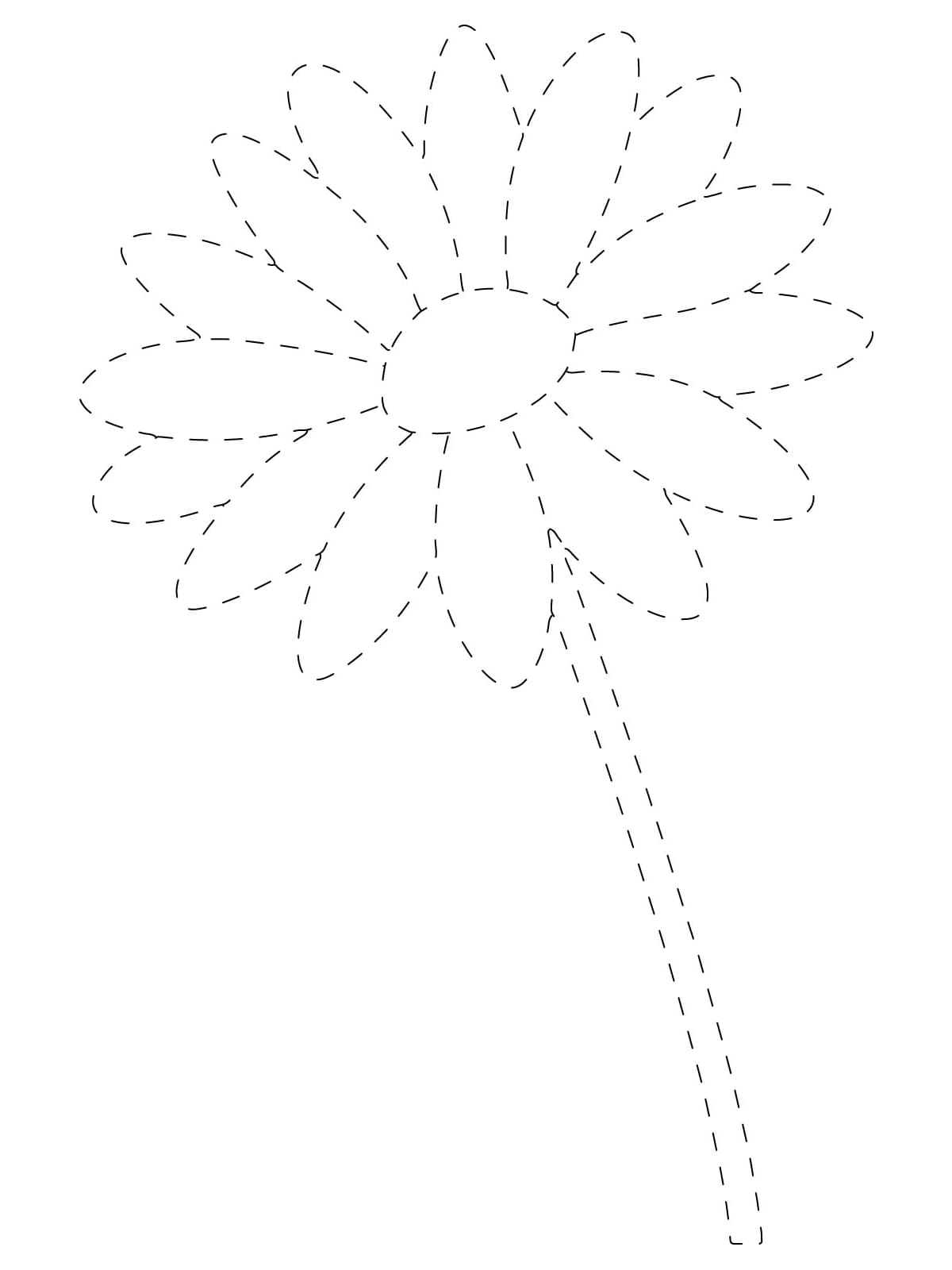 Daisy Flower Tracing Worksheet