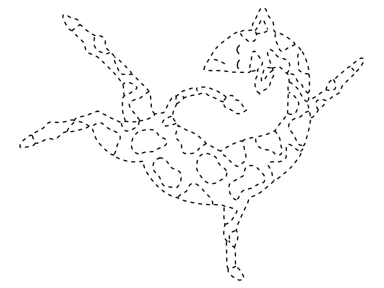 Dancing Giraffe Tracing Worksheet coloring page